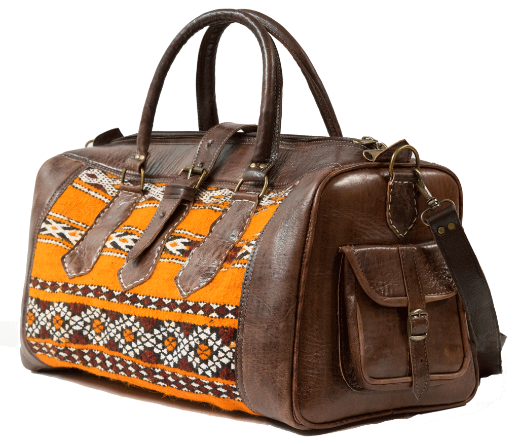 Moroccan Kilim Weekender Duffel Bag | Bohemian Textiles | Worldwide Textiles