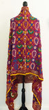 Vintage Indian Embroidered Silk Scarf