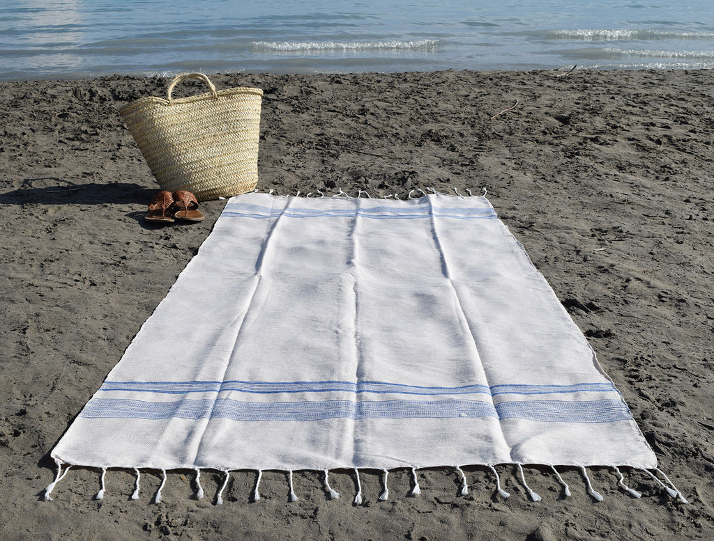 White-Blue Hammam Towel
