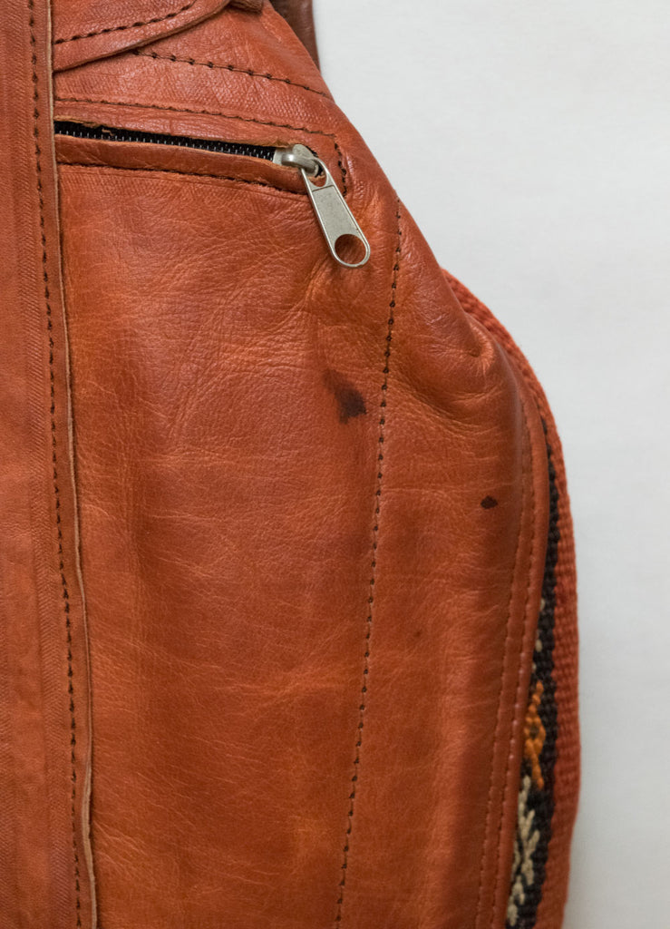 Moroccan Kilim Leather Backpack | Worldwide Textiles