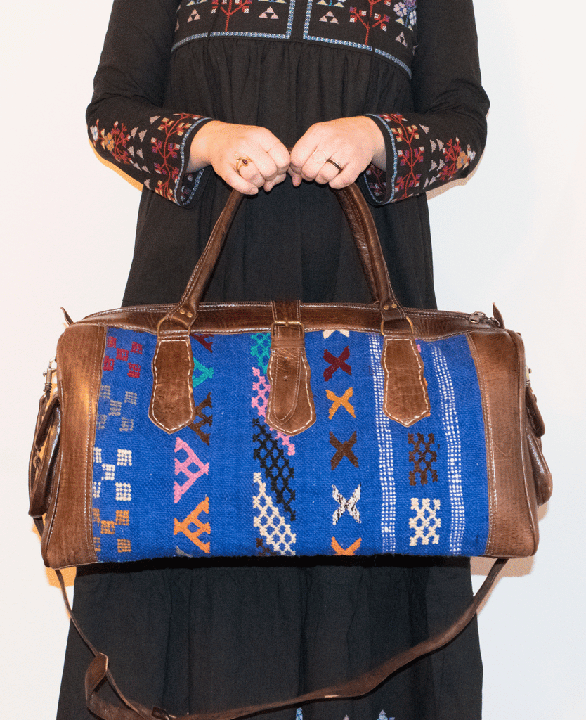 Moroccan Kilim Weekender Duffel Bag | Bohemian Textiles | Worldwide Textiles