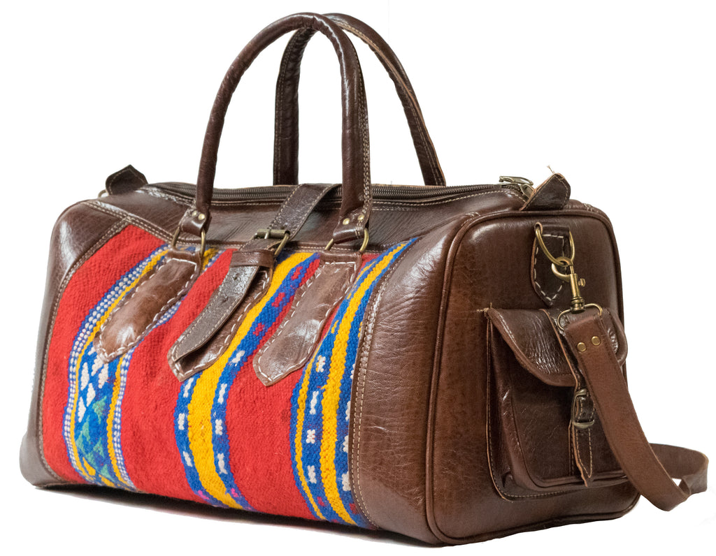 Moroccan Kilim Weekender Duffel Bag | Worldwide Textiles