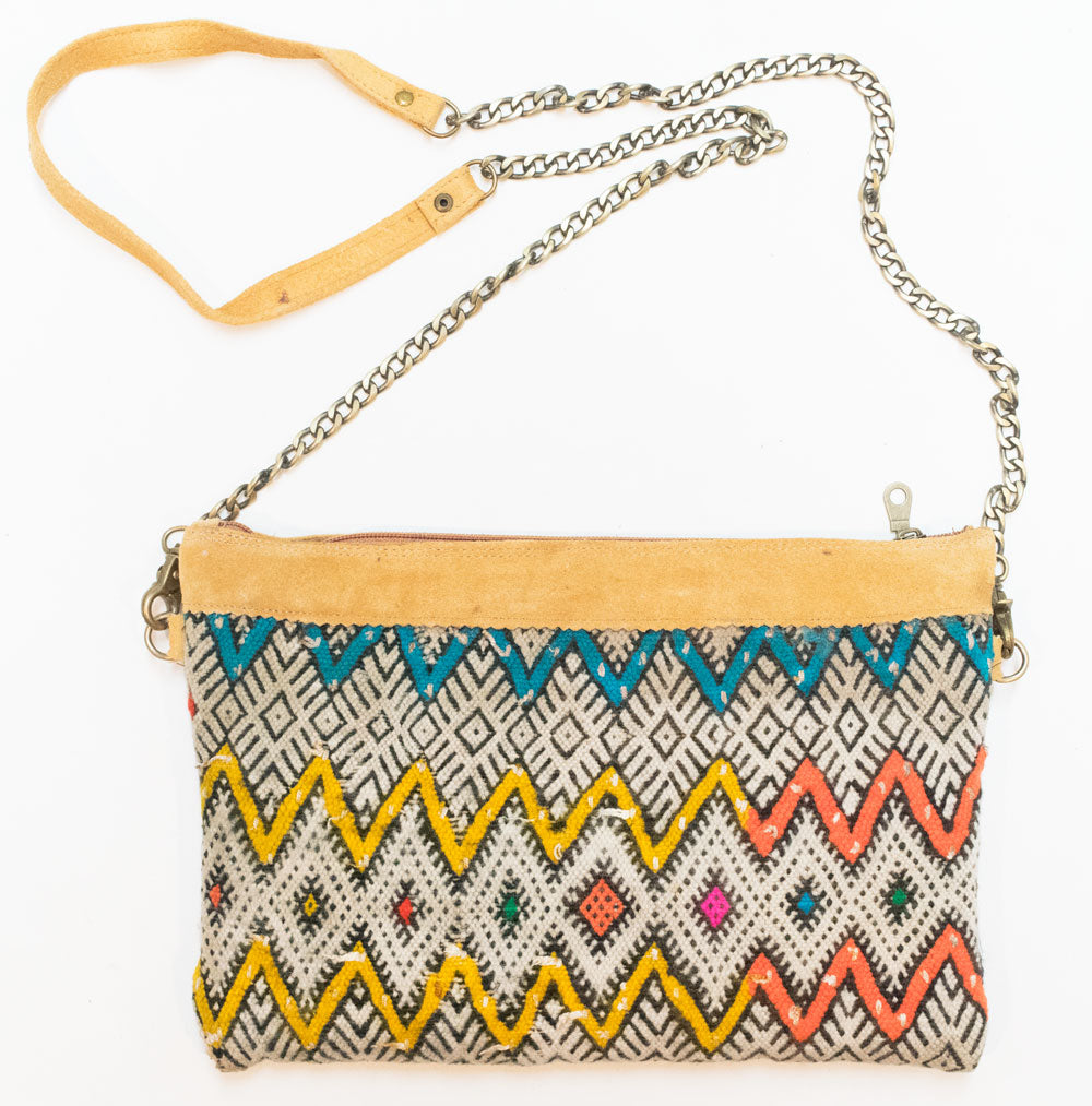 Moroccan Kilim Cross Body Satchel Bag | Worldwide Textiles