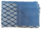 Indian Blockprint Kantha Quilt | Worldwide Textiles