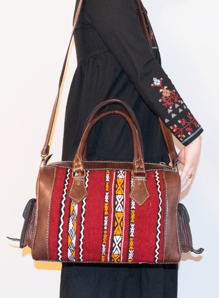 Moroccan Kilim Weekender Duffel Bag | Bohemian Textiles | Worldwide Textiles