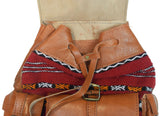 Moroccan Kilim Leather Backpack | Worldwide Textiles