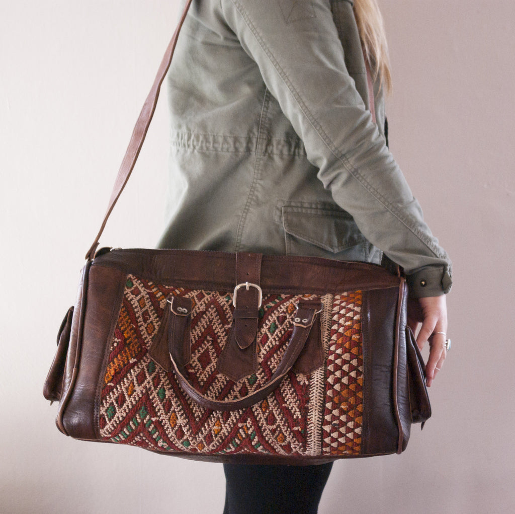 Moroccan Kilim Weekender Duffel Bag