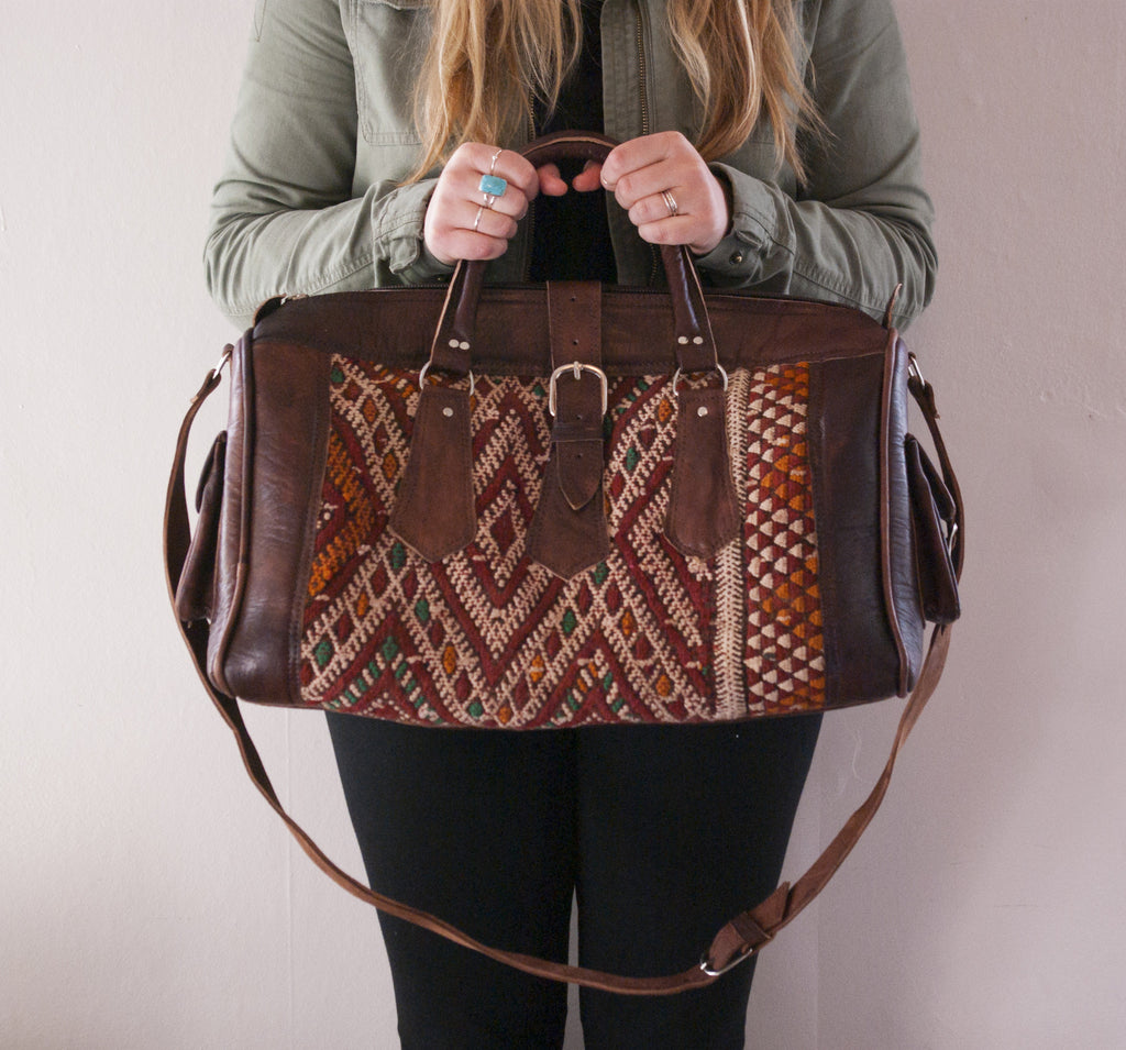 Moroccan Kilim Weekender Duffel Bag