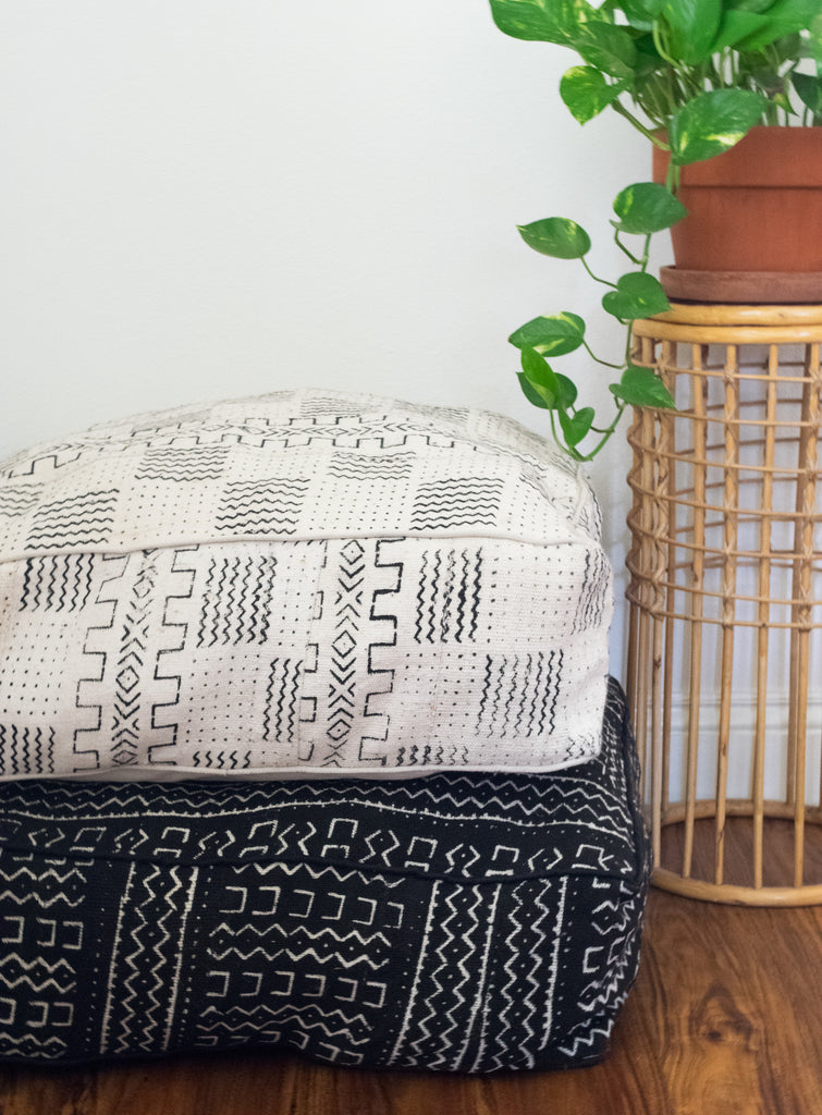Mali Mudcloth Floor Poufs | Worldwide Textiles
