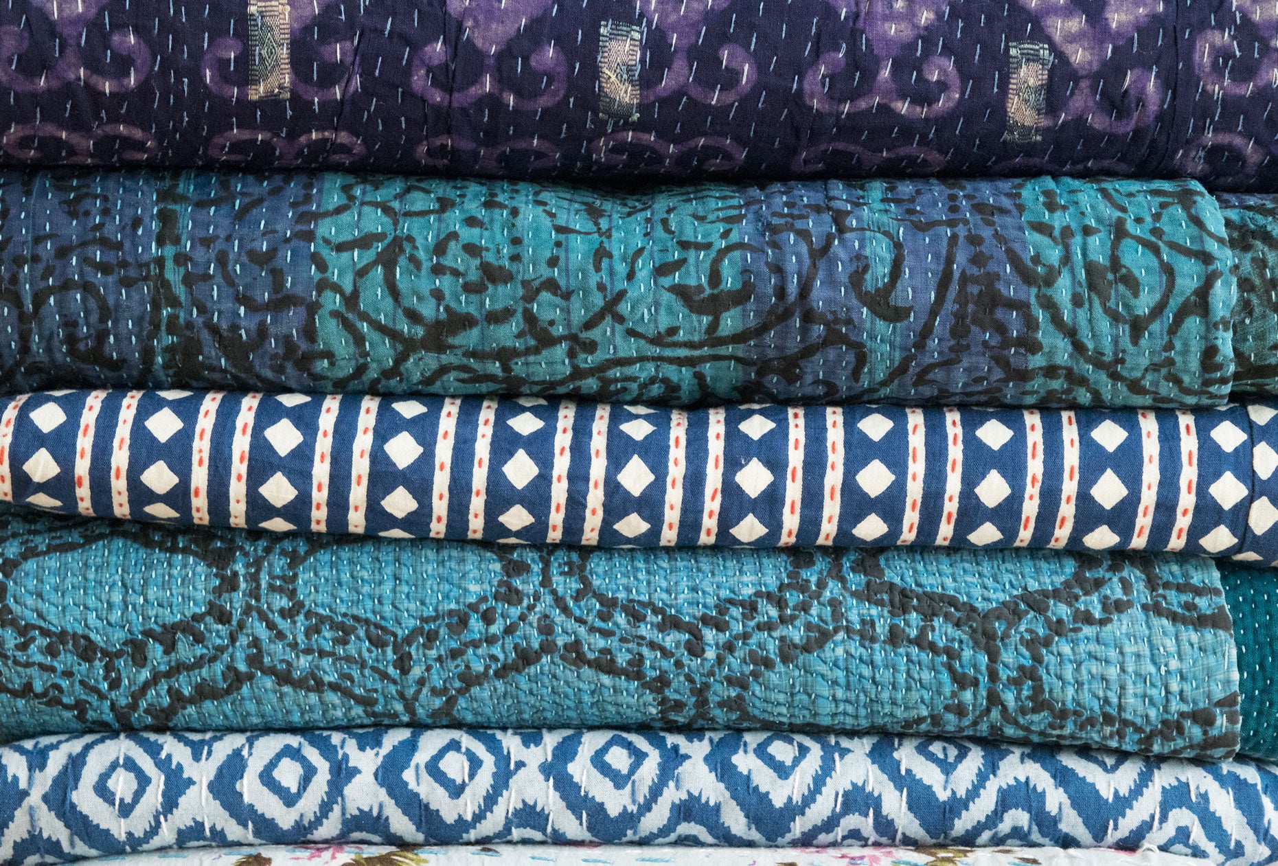 Vintage Indian Kantha Quilts