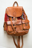 Moroccan Kilim Leather Backpack