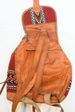 Moroccan Kilim Leather Backpack | Worldwide Textiles