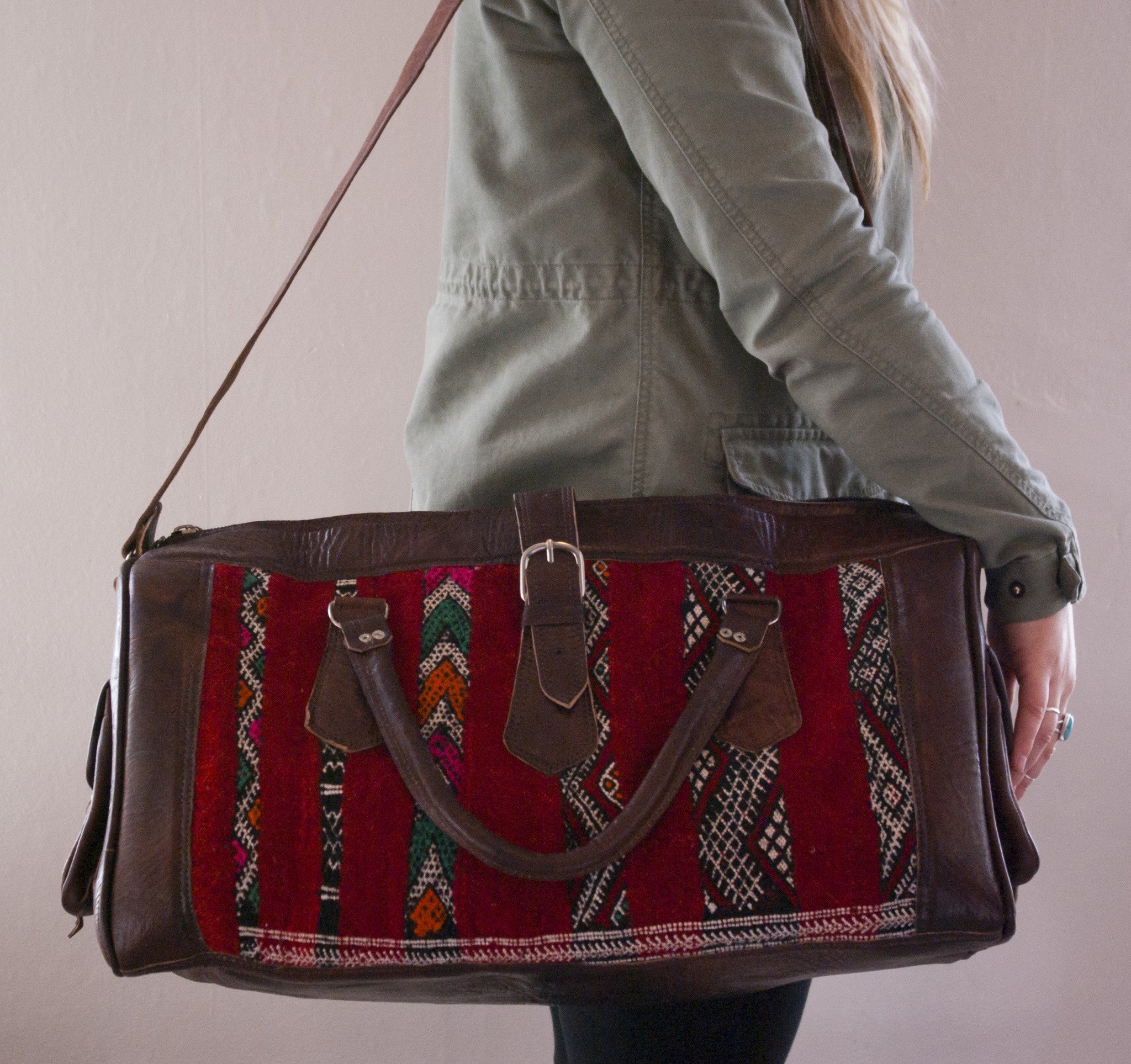 Moroccan Kilim Weekender Duffel Bag – Worldwide Textiles