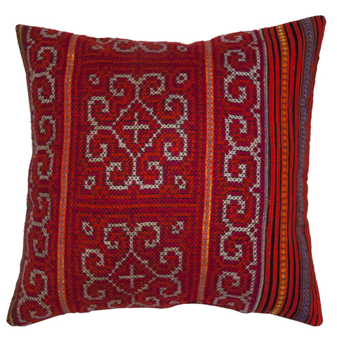 Vintage Hmong Embroidered Pillow